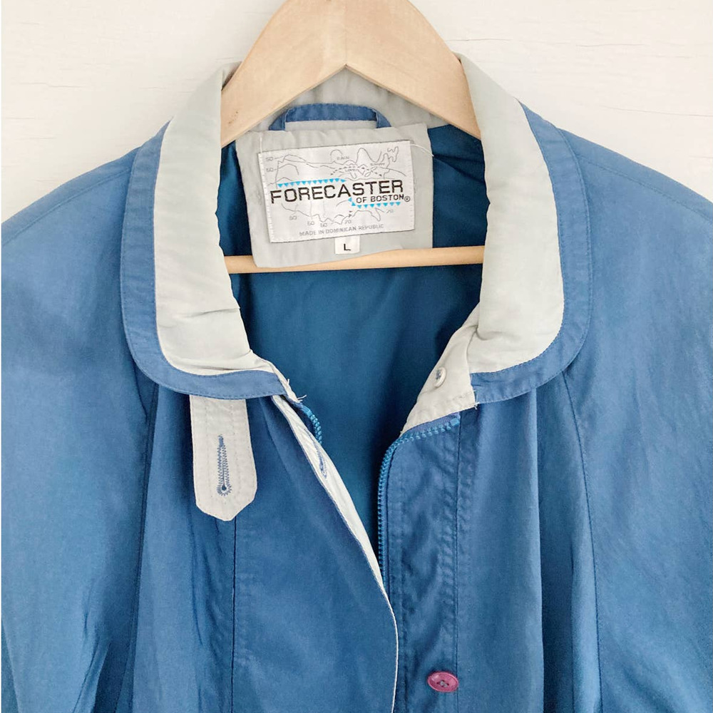 Vintage Forecaster of Boston Blue Longline Windbreaker Lightweight Jacket - Picture 6 of 13